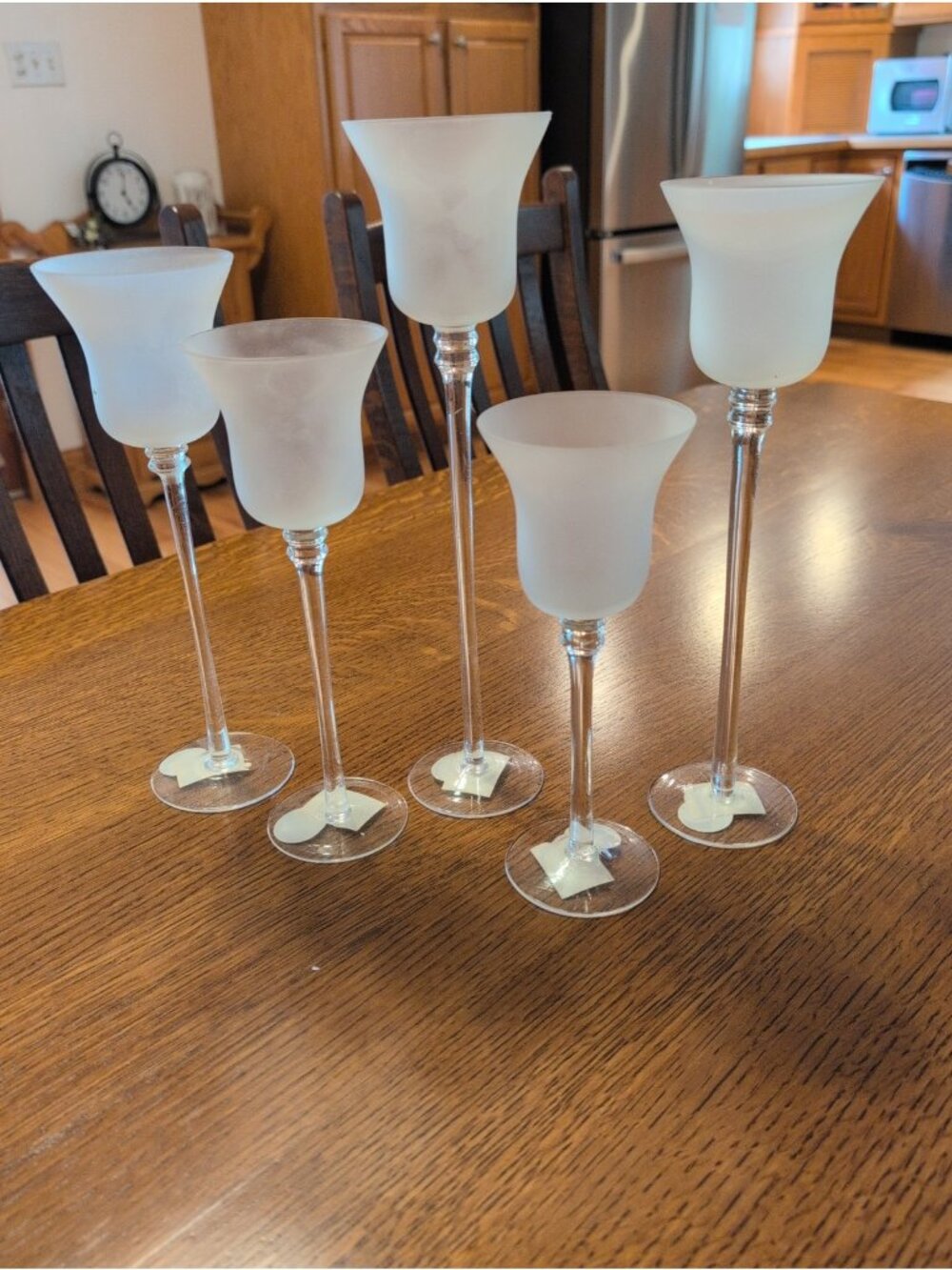Vintage Oddity Inc Candle Holder Frosted Votive Candle Holders